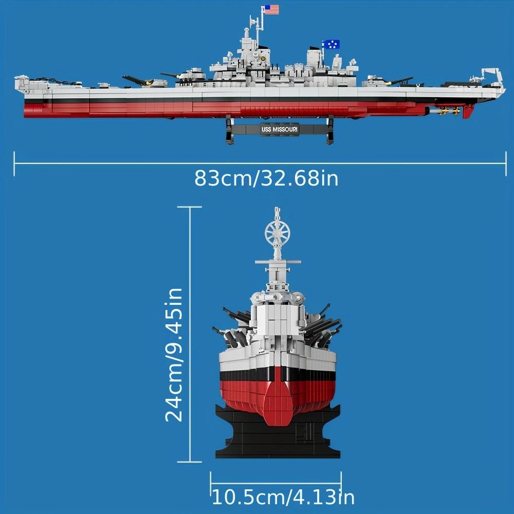 2228 Pcs, USS Missouri Battleship Construction Kit Building Block Set, Military Series Historical Warship Model, Adult Collection Display Toy, Hobbyist Gift, FC4203 Christmas Halloween Gifts