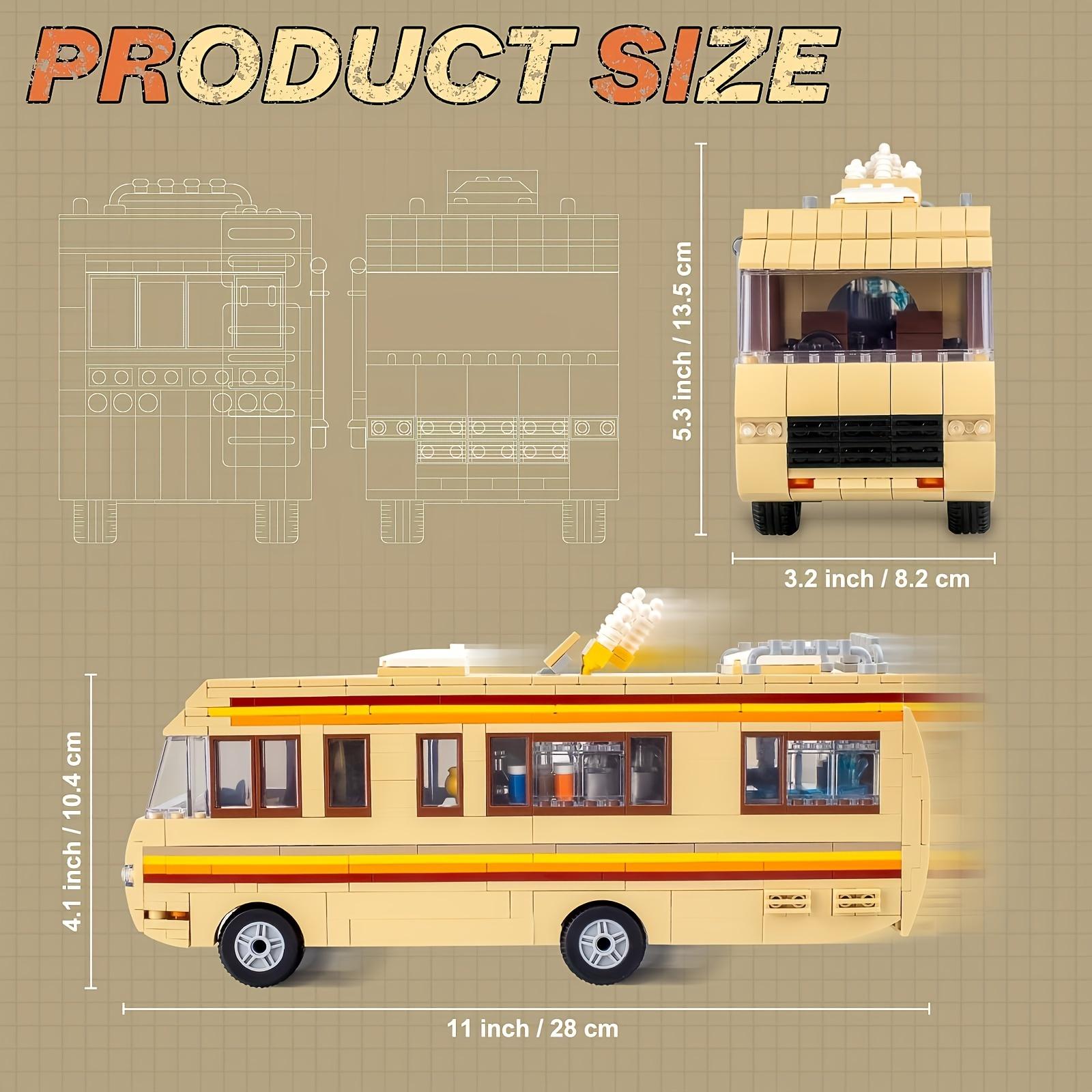986pcs 986-Piece Bus Building Set: Educational DIY Toy, Buildable Bus Blocks with Accessories for Kids, Birthday Gift, Christmas, Halloween