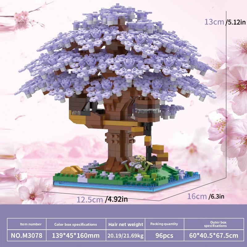 2229pcs Peach Blossom Bonsai Tree Building Set - Chinese Architecture Collectible Model Peach Blossom Tree Lego Alternative - 2229PCS Budget-Friendly Building Blocks
