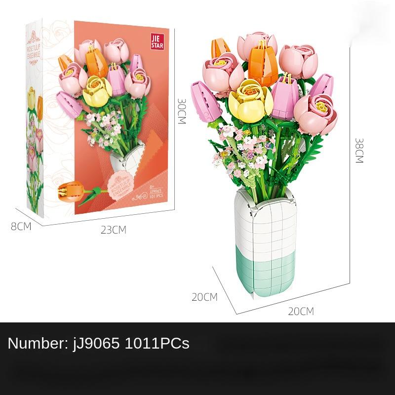 Purple Flower Bouquet Building Sets For Adult, 13 Flowers (891pcs), Botanical Collection With Fancy Box, Building Blocks Toy For Girls Ages 8+,Thoughtful Home Décor Gift for Your Loved One