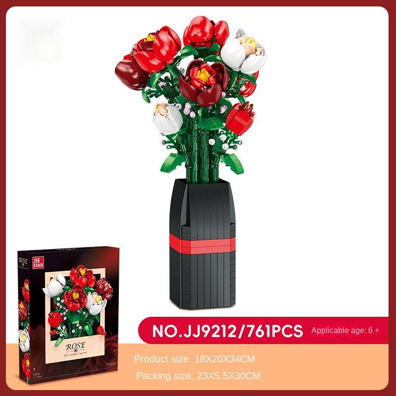Purple Flower Bouquet Building Sets For Adult, 13 Flowers (891pcs), Botanical Collection With Fancy Box, Building Blocks Toy For Girls Ages 8+,Thoughtful Home Décor Gift for Your Loved One