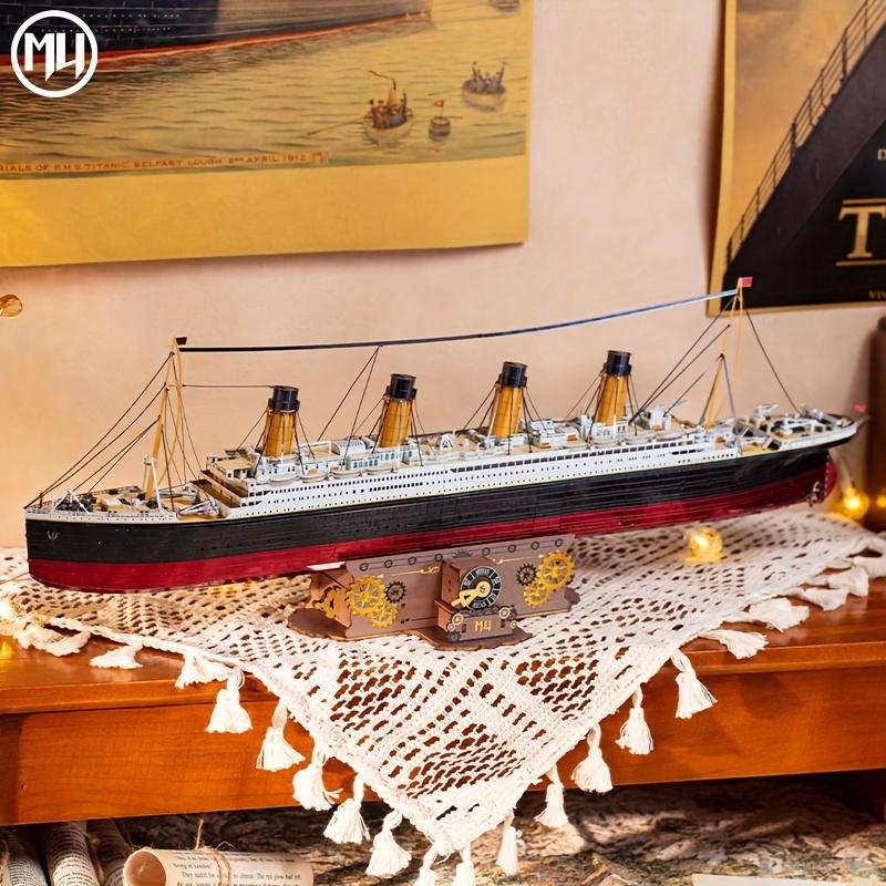 Mu Titanic 3D metal puzzle-light-up DIY model kit, handcrafted nautical decor, perfect birthday gift for girlfriend