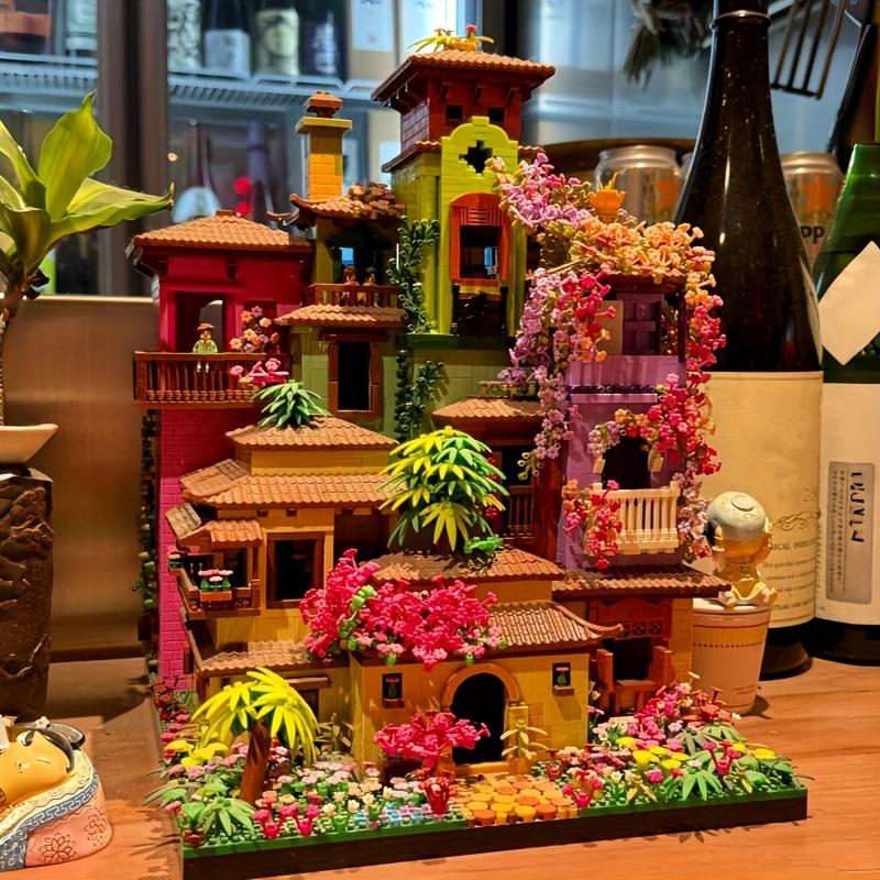 7050pcs Magic Flower House, Mini Building Blocks, Collection Model Set, Living Room Decoration Building Blocks, Splicing, Christmas, Thanksgiving, Halloween, Birthday Gifts