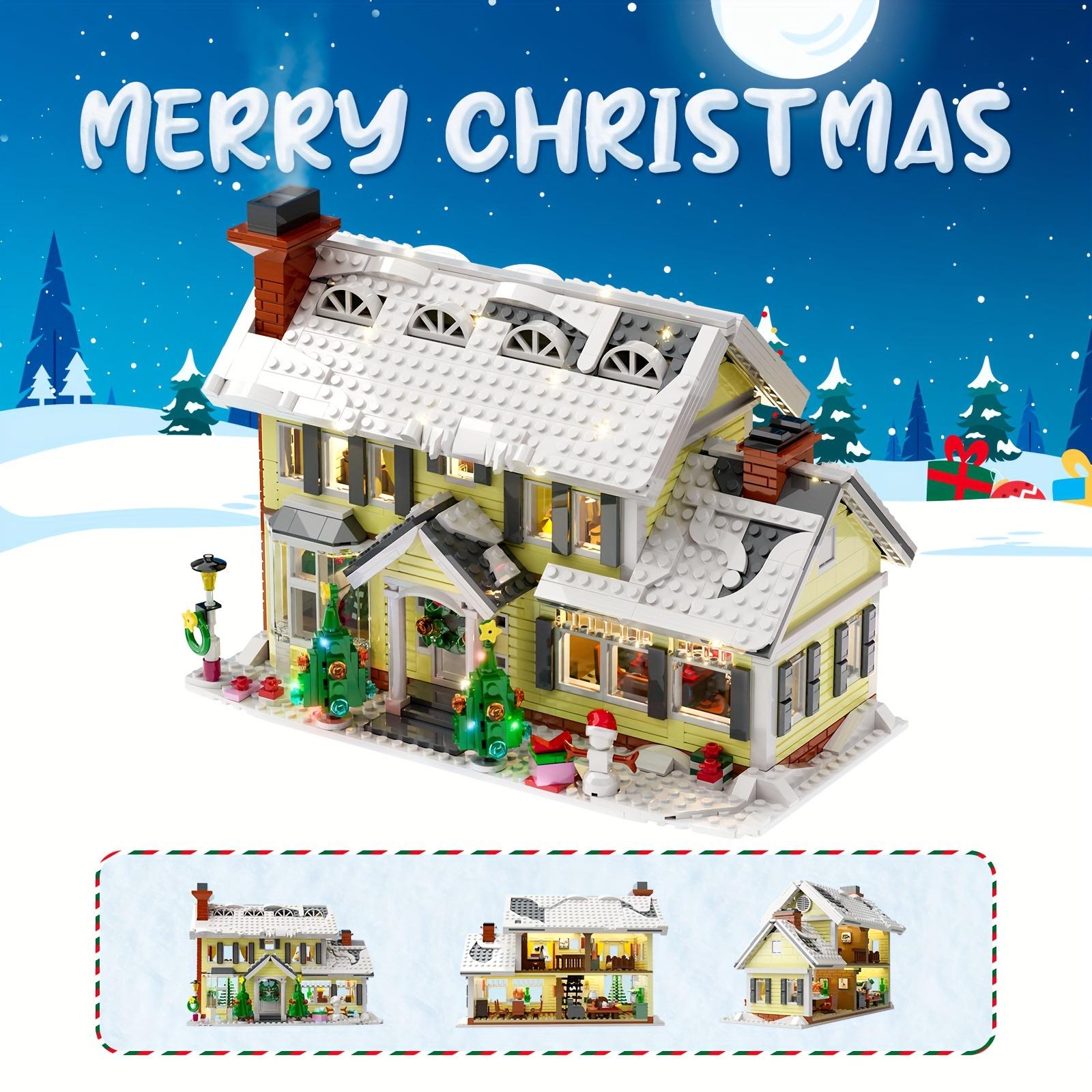 1156 Pieces Popular Christmas Holiday House Building Blocks Playsets Fans Must Buy With Electricity Beautiful Handmade Puzzle Halloween Christmas Gift