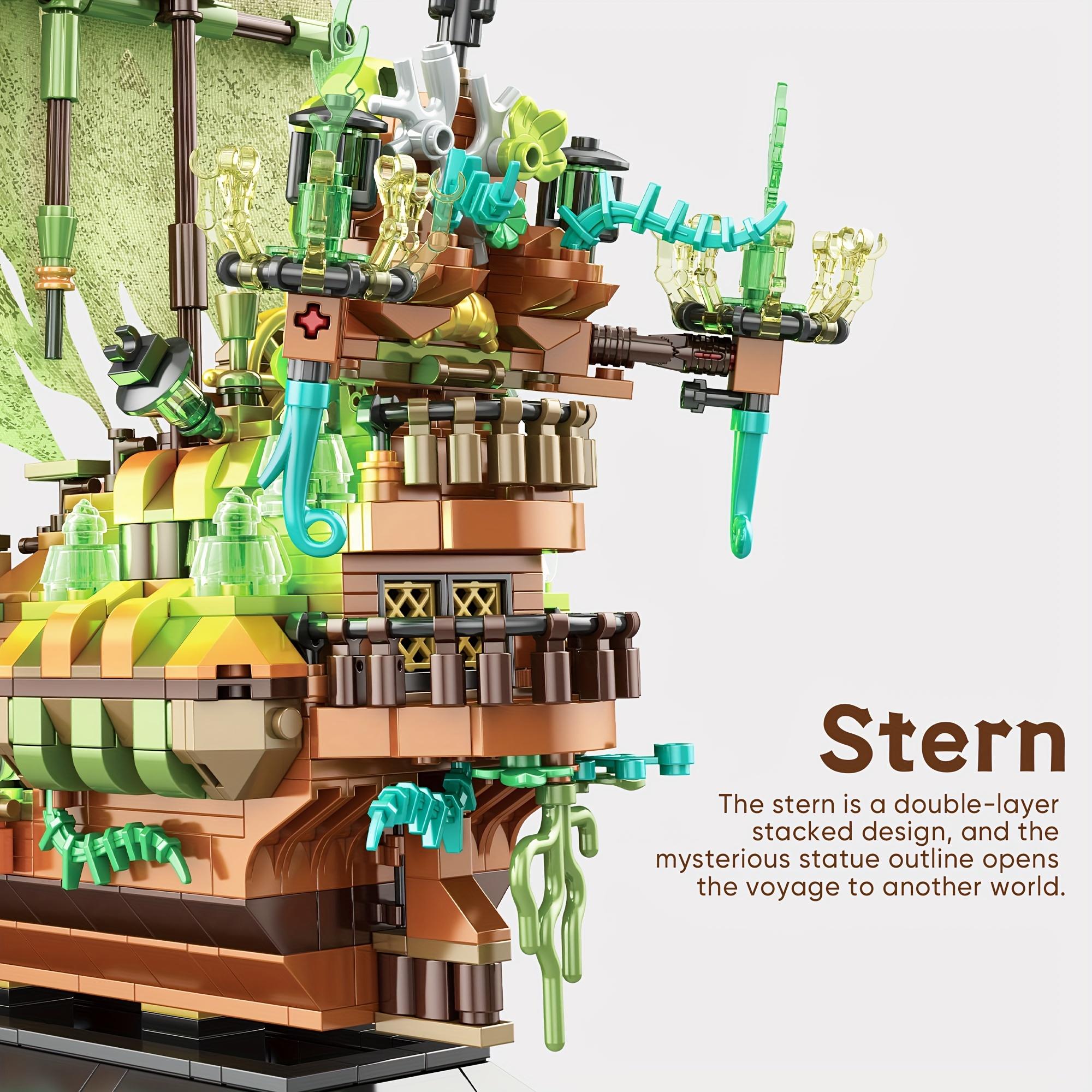 1588pcs Pirate Ship Building Blocks Set, Advanced MOC Dutchman Model Kit, Movie Themed Construction Toy, ABS Material, with LED Lights, for Ages 8-14, Ideal for Christmas and Birthday Gifts