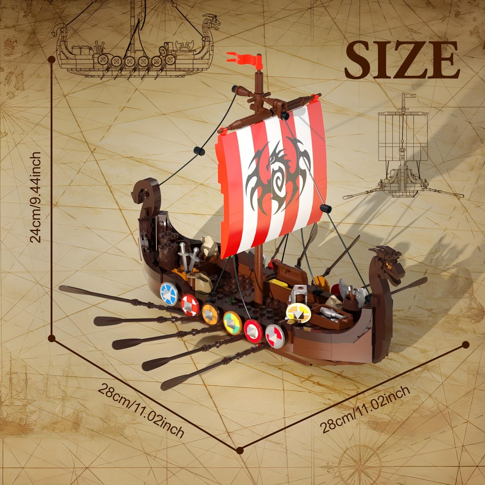555 Pieces Popular Ship Models Viking Ship Building Blocks Playsets Fan Must Buy Building Blocks Toys Fun Handmade Collectible Decorations Best Holiday Gifts For Friends Christmas Halloween Gift