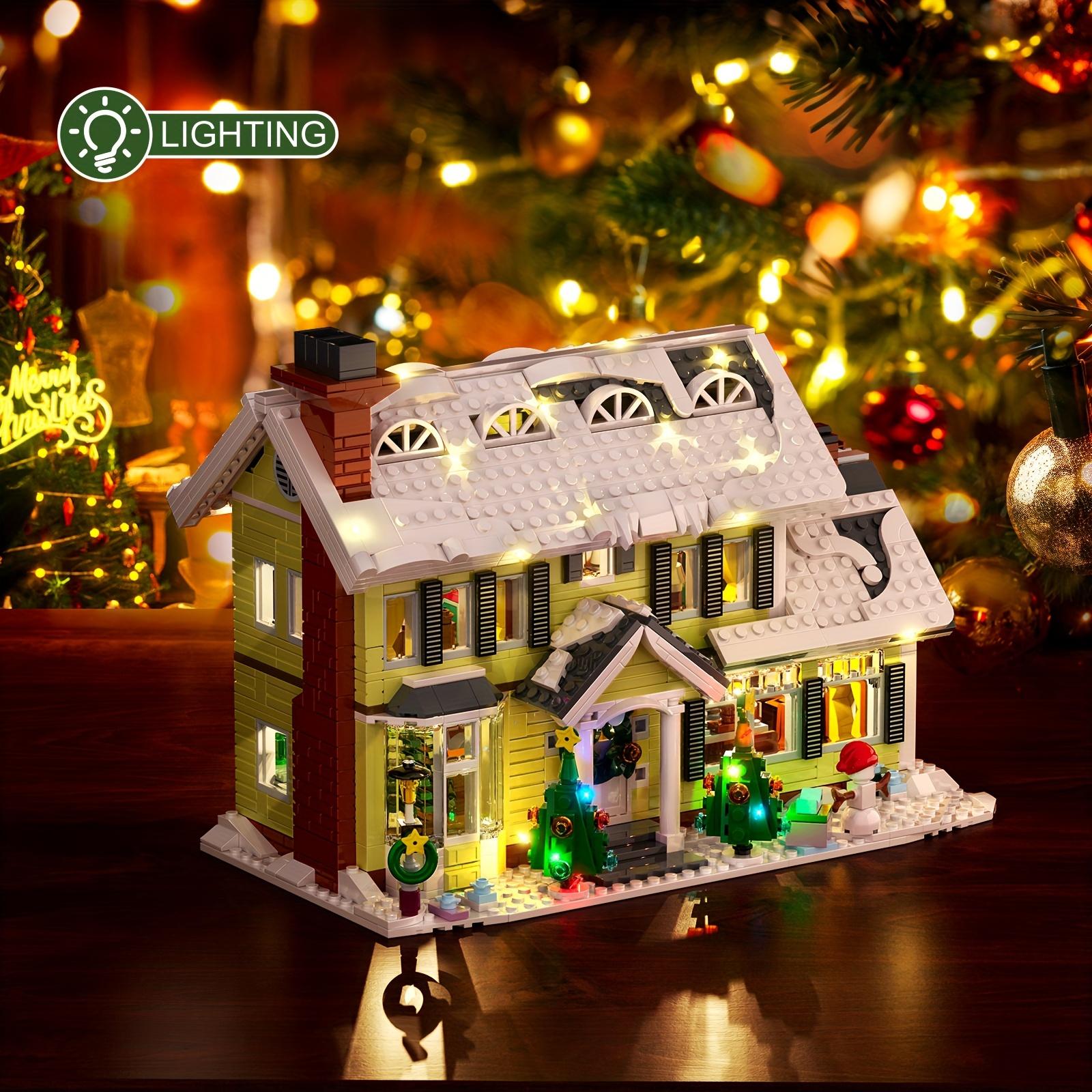 1156 Pieces Popular Christmas Holiday House Building Blocks Playsets Fans Must Buy With Electricity Beautiful Handmade Puzzle Halloween Christmas Gift