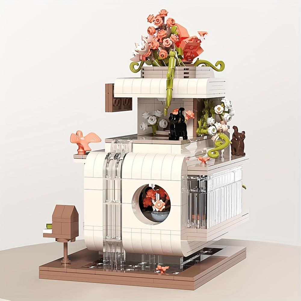BALODY Pet Shop City Streetscape Assemble Model, Flower House Assemble Model, Coffee Shop Assemble Model, Rose Flower Shop Assemble Model, Home Decor Model, Halloween, Christmas Gifts ( 929pcs)
