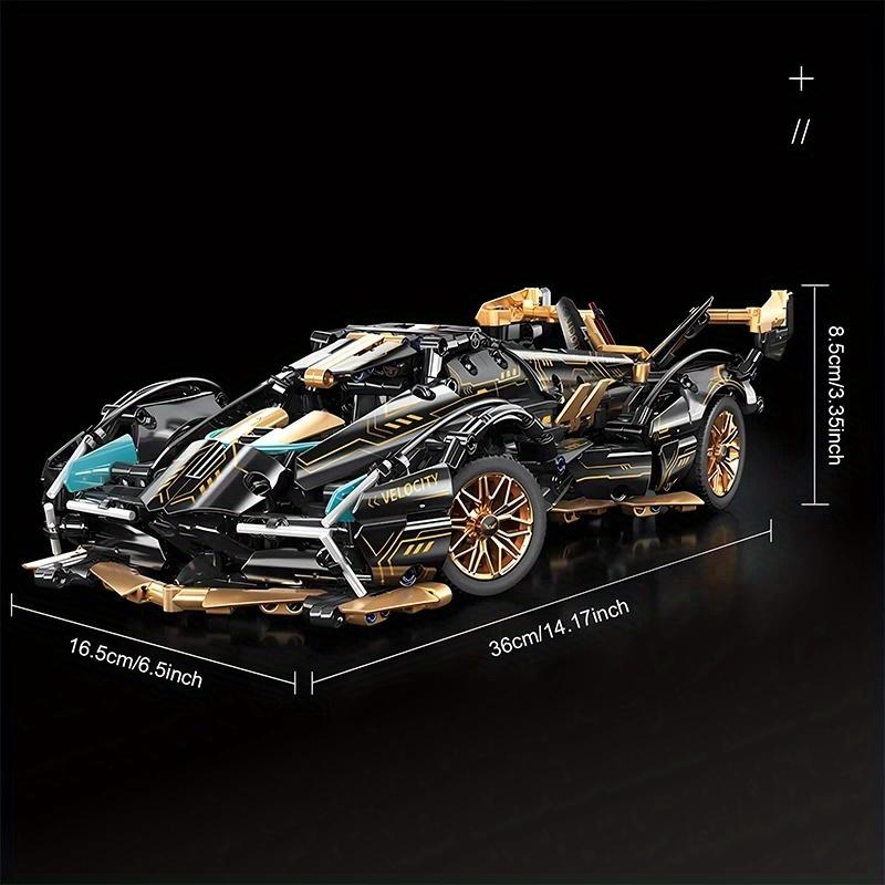 1314Pcs Building block City Car Black V12 Block Roadster 1:14 DIY Roadster Building ket Assembly Block Car Toy Birthday Gift Christmas Halloween Gift