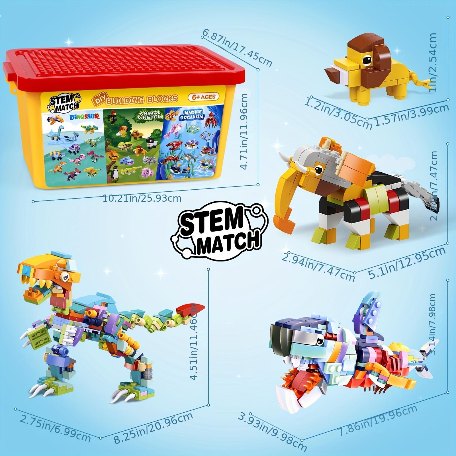 Dinosaur Animal Building Block Set, STEM Educational Gift, Suitable for Children over 6 Years Old Boys Girls, Dinosaur Land Sea Animals, 36 Packs of 1063 Pieces