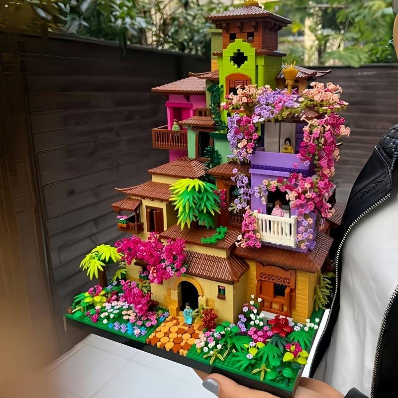 7050pcs Magic Flower House, Mini Building Blocks, Collection Model Set, Living Room Decoration Building Blocks, Splicing, Christmas, Thanksgiving, Halloween, Birthday Gifts