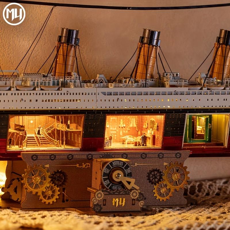 Mu Titanic 3D metal puzzle-light-up DIY model kit, handcrafted nautical decor, perfect birthday gift for girlfriend