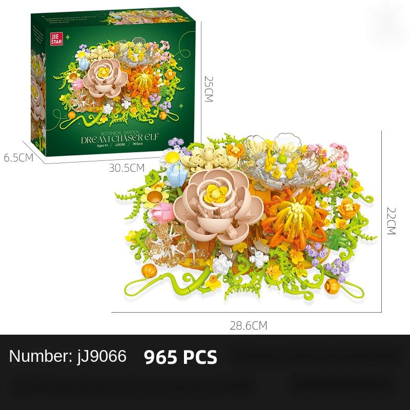 Purple Flower Bouquet Building Sets For Adult, 13 Flowers (891pcs), Botanical Collection With Fancy Box, Building Blocks Toy For Girls Ages 8+,Thoughtful Home Décor Gift for Your Loved One
