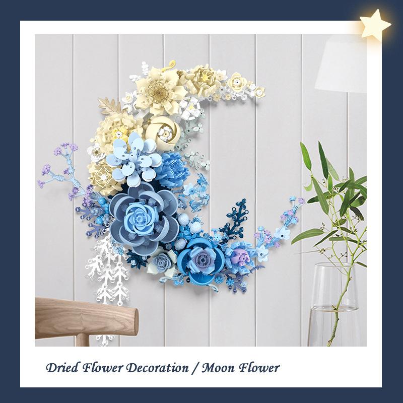 Pink Flower Bouquet Building Sets For Adult, 13 Flowers (977pcs), Botanical Collection With Fancy Box, Building Blocks Toy For Girls Ages 8+,Contemporary Plastic Brick Mural - Modular 3D Wall Art for Modern Homes