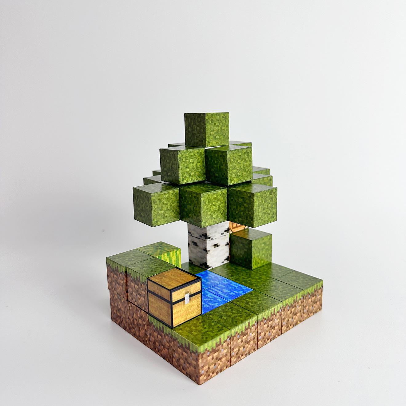 Magnetic Blocks for Kids Minecraft Theme - 384PCS Construction Toy with 3D Guidebook