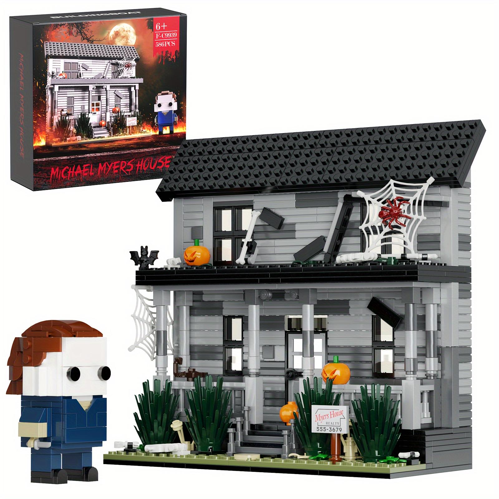 586pcs Michael Myers House building block model set-Handmade, beautifully decorated, highly precise-Challenging building set-Home collection ornament decoration-Excellent box + instruction manual-The best gift for Halloween and Christmas!
