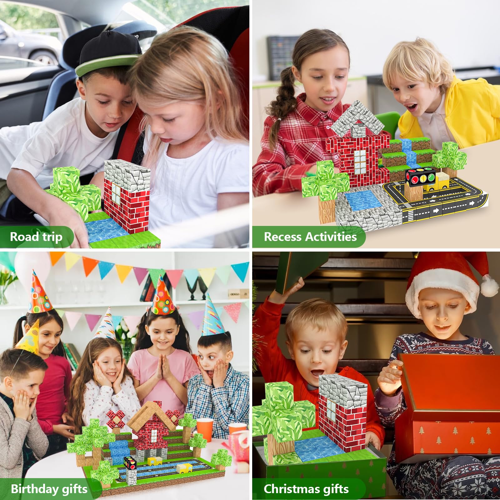 Magnetic Building Blocks-480PCS Magnetic Blocks Magnetic STEM Montessori Children Sensory Toys 4-8 Years Boys Girls Christmas Birthday Gift Outdoorfun minecraft magnetic blocks