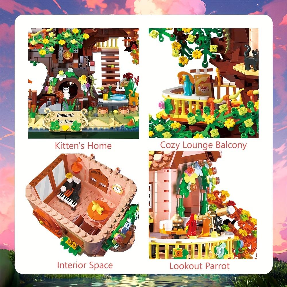 2 In 1 Cherry Blossom Tree House Building Set - Two Colors Of Leaves & Flowers, Mini Building Block, Friendship Forest House Brick Kit Toy - For Adults, Girls & Boys - Perfect Gift for Thanksgiving, Halloween & Christmas