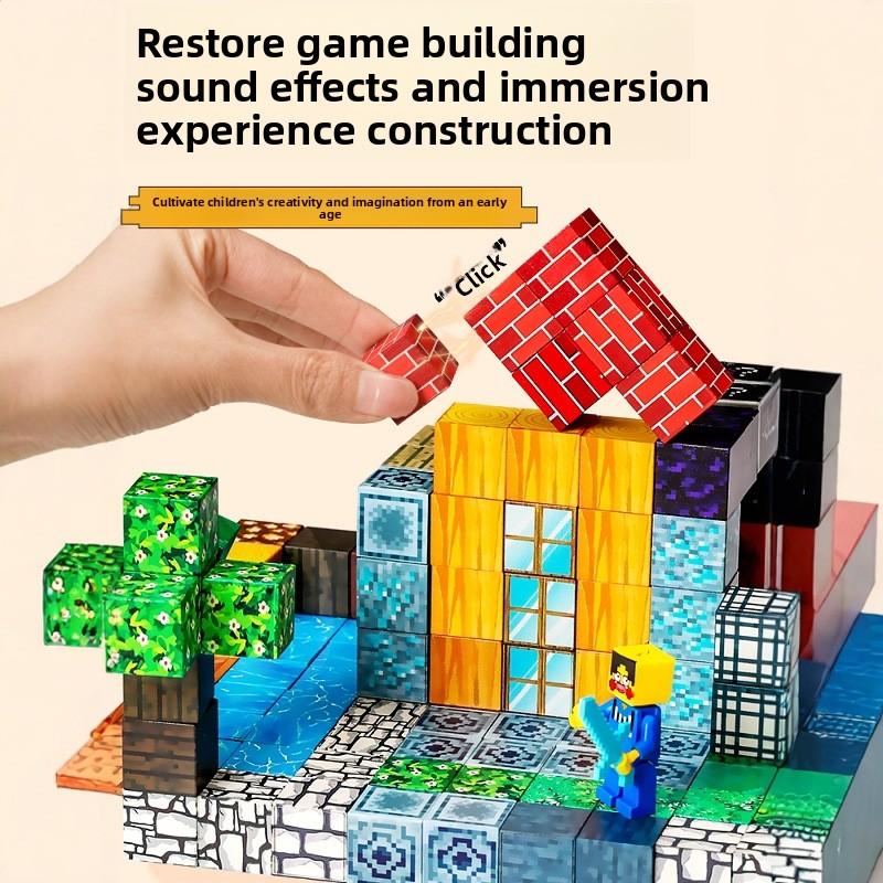 Minecraft-Compatible Magnetic Building Set - Creative STEM Learning Toy with 224PCS