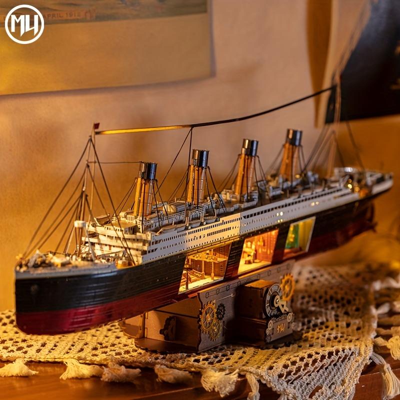 Mu Titanic 3D metal puzzle-light-up DIY model kit, handcrafted nautical decor, perfect birthday gift for girlfriend