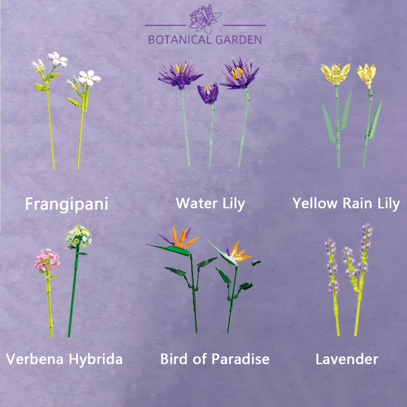 Purple Flower Bouquet Building Sets For Adult, 13 Flowers (891pcs), Unique Home Decor Gifts For Mother's Day, Botanical Collection With Fancy Box, Building Blocks Toy For Girls Ages 8+