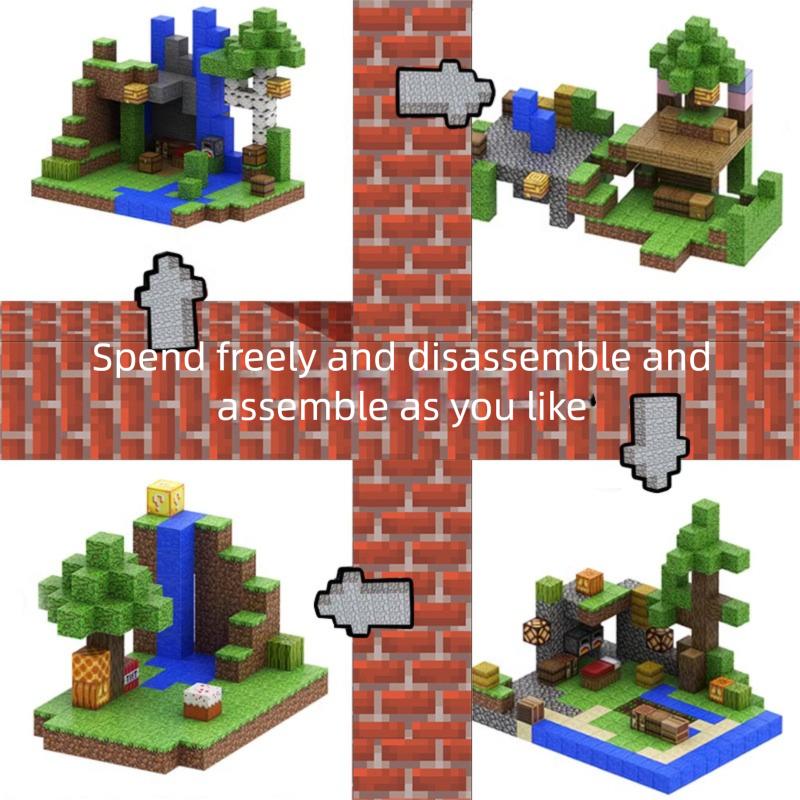 STEM Minecraft Magnetic Tiles - 300PCS Sensory Toys for Boys & Girls Ages 4-8