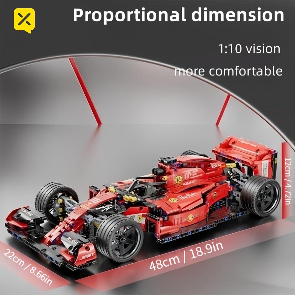 1200+pcs Red Equation Supercar Building Blocks Ornament, High Difficult Inserted Toy, Birthday Gift, New Year Gift Easter Gift Christmas Halloween Gift