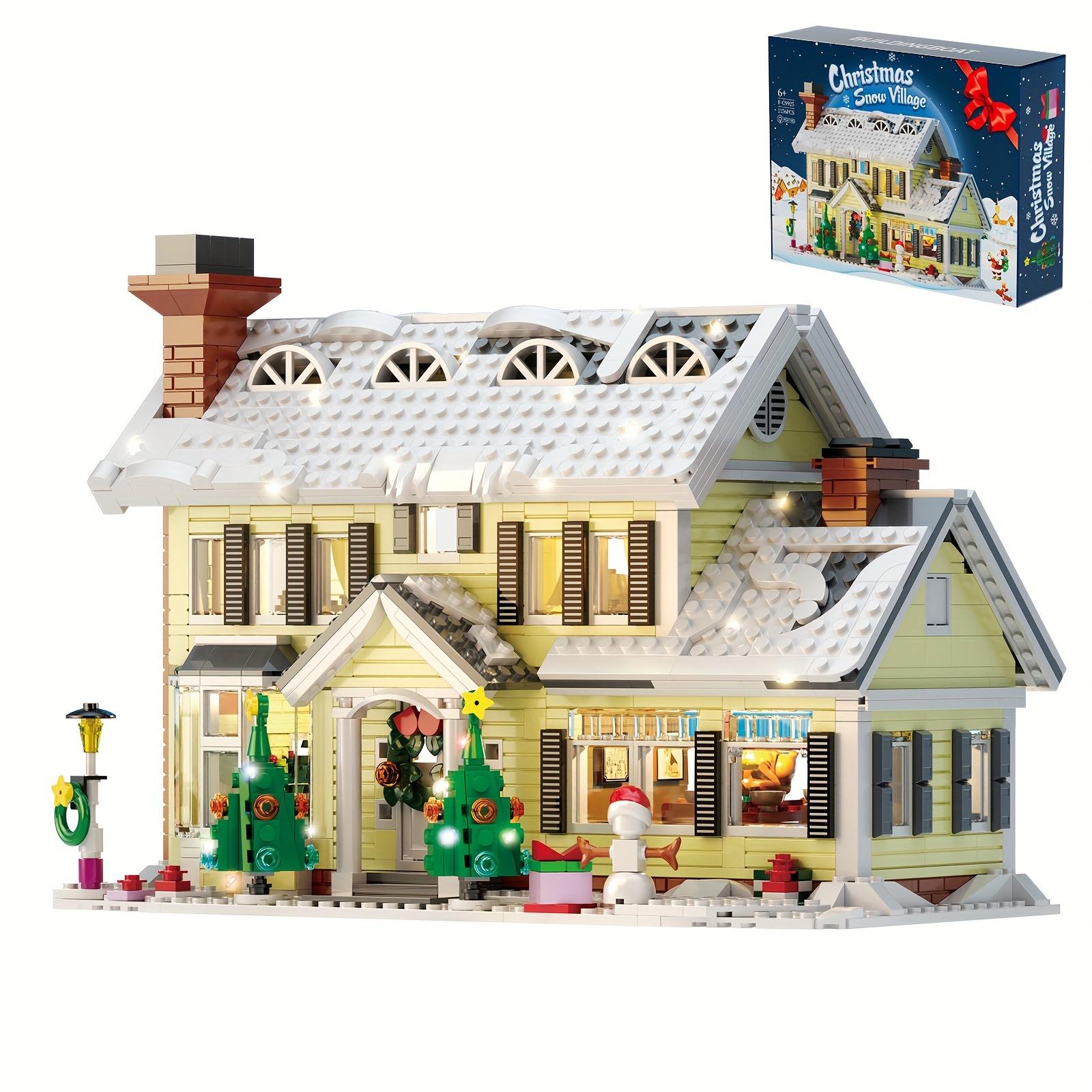 1156 Pieces Popular Christmas Holiday House Building Blocks Playsets Fans Must Buy With Electricity Beautiful Handmade Puzzle Halloween Christmas Gift