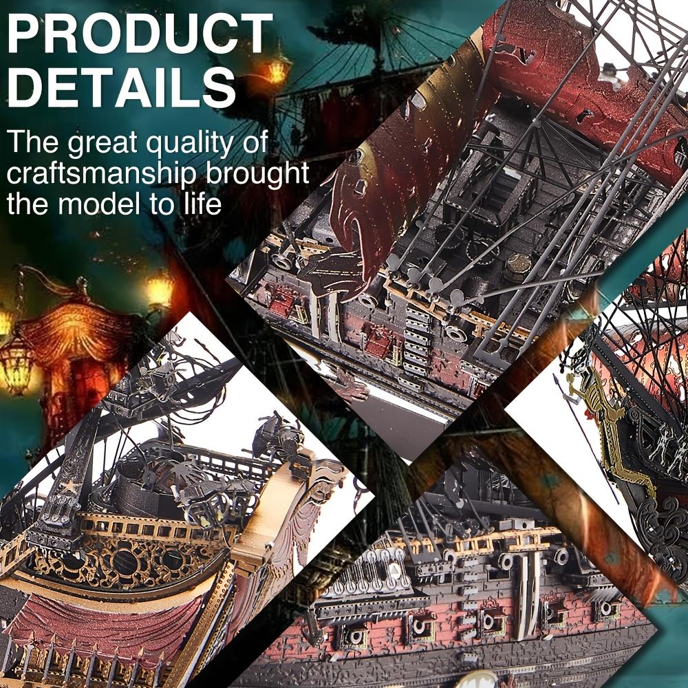Queen Anne's Revenge II 3D Metal Puzzle Kit - Challenging DIY Model Set for Adults, Perfect Christmas Gift & Home Decor