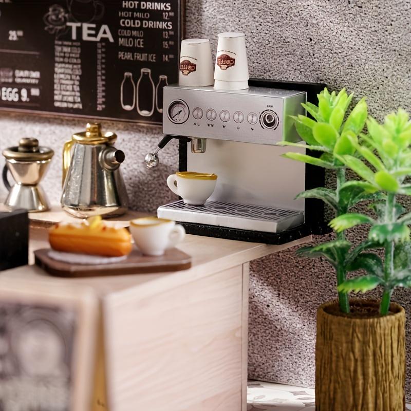 Handmade 3D Puzzle Coffee Shop Scene Art House, DIY Wooden Assembly Architectural Model House Mini Dollhouse Set Home Decoration, Creative Birthday Gift Valentine's Day Gift Christmas, Halloween Gift